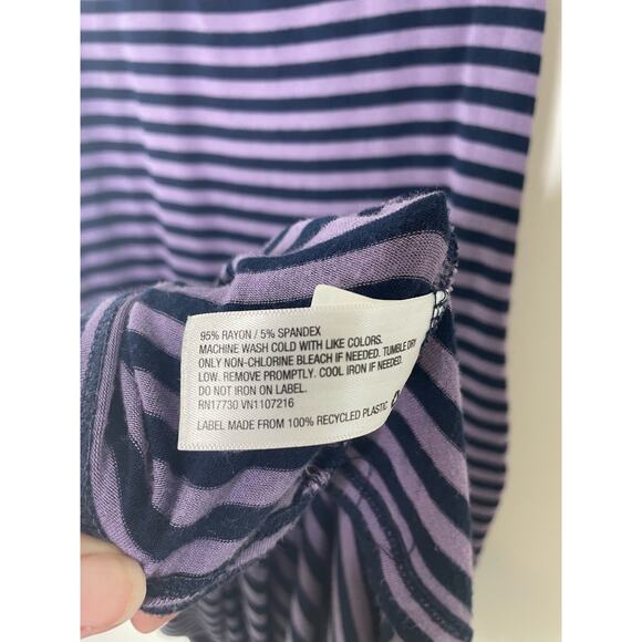 Liz Lange Sleeveless Striped Maternity Tank Dress Purple Navy Womens‎ Size Small - Picture 10 of 12